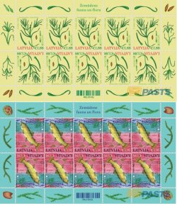 Latvia Lettland Lettonie 2024 Europa CEPT Underwater flora and fauna Fish plant set of 2 sheetlets MNH