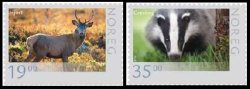Norway 2014 Mammals Deer and badger Definitives Set of 2 stamps MNH