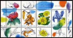 Estonia 2007 Summer Garden Flowers Set of 4 stamps in block MNH