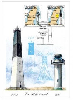 Estonia Estland Estonie 2023 Lighthouses Saaremaa Lõu and Anseküla Maxicard