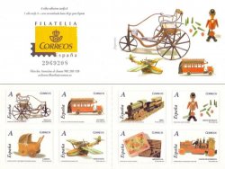 Spain 2007 Old toys Train Airplane Cars ... Set of 8 stamps in booklet MNH