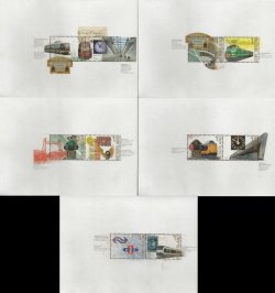 Netherlands 2014 Dutch railways 175 ann set of 5 limited edition block's MNH