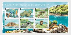 Jersey UK Great Britain 2025 Europa CEPT Archaeological Discoveries Set of 6 stamps in block MNH