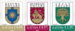 Latvia 2018 Definitives Coats of Arms of Latvia Kegums Municipality Set of 3 stamps MNH