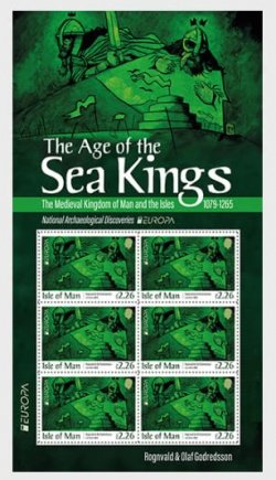 Isle of Man IOM Great Britain 2025 Europa CEPT Age of the Sea Kings Archeology Special minisheet MNH
