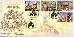 Romania 2015 Alba Iulia special limited edition FDC with typical and gold cancellation