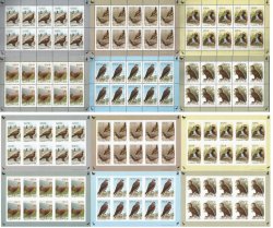 Tajikistan 2007 Birds of Asia Full set of 12 sheetlets perforated and imperforated MNH