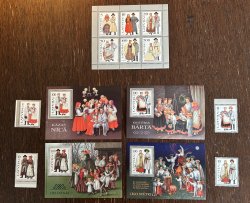 Latvia 1993 - 1998 National dresses Full sets of the 5 years all issues stamps and blocks MNH