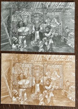 Bulgaria 2014 Europa CEPT National music instruments Set of 2 souvenir sheets color proofs MNH