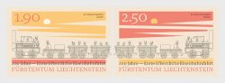 Liechtenstein 2025 First Public Railway Journey 200 ann Set of 2 stamps in strip MNH