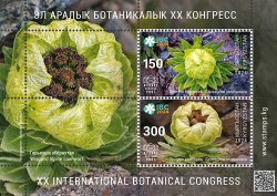 Kyrgyzstan 2025 XX International Botanical Congress in Madrid Flowers Alpine Saw-wort Set of 2 stamps in block MNH