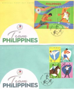 Philippines 2016 Olympic games in Rio Olympics FDC's set