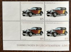 Liechtenstein 2014 Cars Limousines Rolls-Royce Phantom II Left bottom quarter block 2x2 MNH