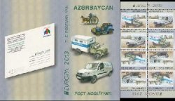 Azerbaijan 2013 EUROPA CEPT Postal transport Car Truck Special minisheet in booklet MNH