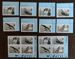 Kyrgyzstan 2009 WWF Birds falcon Full set of perforated and imperforated stamps and block's 2x2 MNH