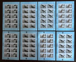 Kyrgyzstan 2009 WWF Birds falcon Set of 8 perforated and imperforated sheetlets MNH