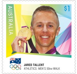 Australia 2016 Olympic games London 2012 Olympics Jared Tallent Gold medal Stamp MNH