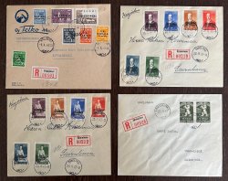 Finland 1941 - 1943 WWII Occupation of East Karelia military government EXTREME RARE FDC's set by real Registered letters