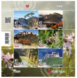 Poland 2025 Beauty of Poland Landscapes Nature Butterfly Flowers Set of 6 stamps in block MNH
