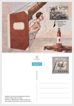 Aland Finland 2025 Gustaf Erikson Shipping Company Archives Lighthouse Maxicard on Stationary Postcard