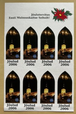 Estonia Estland Estonie 2006 Christmas official charity stamps in sheetlet MNH