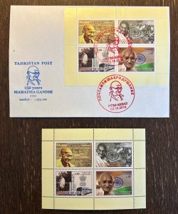 Tajikistan 2019 Mahatma Gandhi 150 ann Set of block and FDC