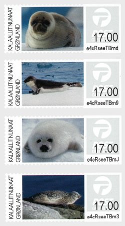 Greenland Grönland Groenland Denmark 2021 Seals mammals Set of 4 stamps MNH