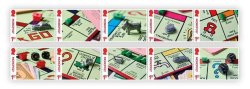 Great Britain United Kingdom 2025 Monopoly 90 ann Liverpool station train Car Dog Ship etc Set of 10 stamps MNH