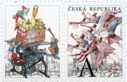 Czech Republic 2015 Flying Post Allegory Stamp with label MNH