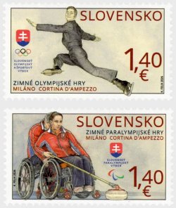 Slovakia 2026 Olympic and Paralympic Games in Milan and Cortina Olympics Set of 2 stamps MNH