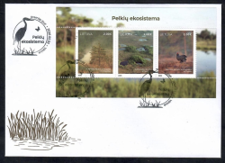Lithuania 2026 Wetland Ecosystem Landscape Birds Trees block FDC