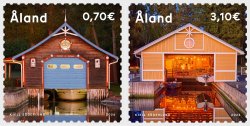 Aland Finland 2026 Boathouses Ships Jomala Set of 2 stamps MNH