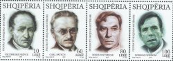 Albania 2015 International Personalities Pasternak Writer Nobel Prize Wisdom actor etc Set of 4 stamps in strip MNH