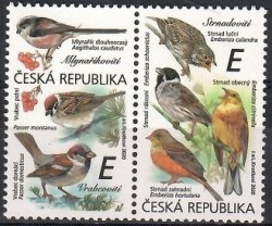 Czech Tschechien Tchèque 2020 Birds Sparrows Set of 2 stamps in strip MNH