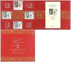 Slovakia Czech Hungary Poland 2016 Jan Jesenius 450 ann Joint issue Set of 4 countries with limited edition black print proof block in booklet