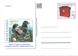 Slovakia 2025 Most Beautiful Postage Stamp of 2024 Short-Toed Eagle Postcard stationary imprint stamp