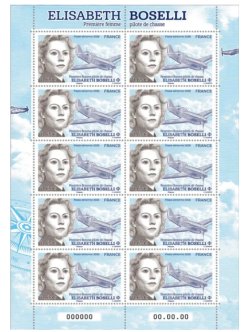France 2026 Elisabeth Boselli Pilot Airplane Minisheet MNH