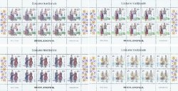 Moldova Moldavia 1998 National dresses Costumes Set of 4 sheetlets MNH