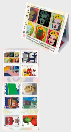 Belgium 2026 Pop Art Set of 10 stamps in block / booklet MNH