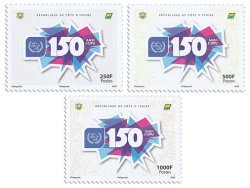 IVORY COAST Côte d’Ivoire 2024 UPU 150 ann Joint issue Set of 3 stamps MNH