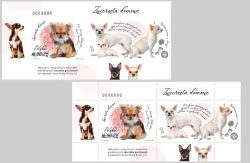 Poland 2026 Pets Dogs Official limited edition numbered reprint 2025 issue Set of 2 perforated and imperforated blocks MNH