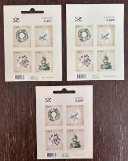 Estonia 2024 Christmas Full set of 3 block's Regular RARE IMPERFORATED limited edition and proof perforated MNH