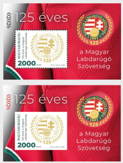 Hungary 2026 Hungarian Football Federation 125 ann Set of perforated and limited imperforated numbered block's MNH