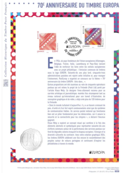 France 2026 Europa CEPT 70 ann Joint issue Stamp and single-color print on special FDS