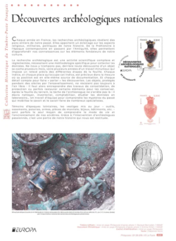 France 2025 Europa CEPT Archeology Stamp and single-color print on special FDS