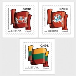 Lithuania 2019 Definitives Coat of Arms and Flag Set of 3 stamps MNH
