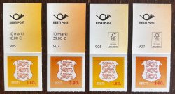 Estonia 2026 Definitives Coat of Arms Corner set 1.80e and 3.90e 4 stamps both Types I + II MNH