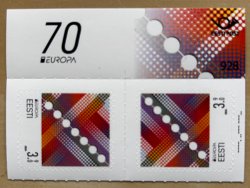 Estonia 2026 Europa CEPT 70 ann TOP Tete-beche with stamp variety with Morse code MNH