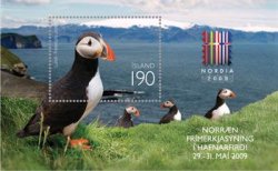 Iceland 2009 Bird Puffin Fratercula arctica Nordia Exhibition Block MNH