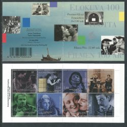 Finland 1996 Cinema 100 ann Set of 8 stamps in booklet MNH